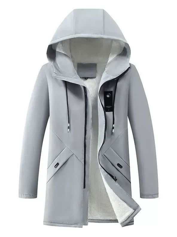 Men’s Navy Blue Hooded Winter Jacket 🧥