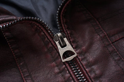 🧥 Premium Men's Black Leather Biker Jacket