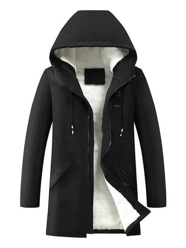 Men’s Navy Blue Hooded Winter Jacket 🧥
