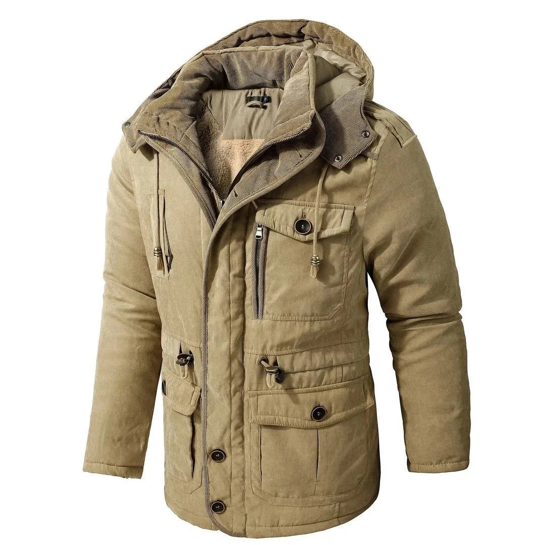 🧥 Premium Men's Hooded Winter Utility Jacket