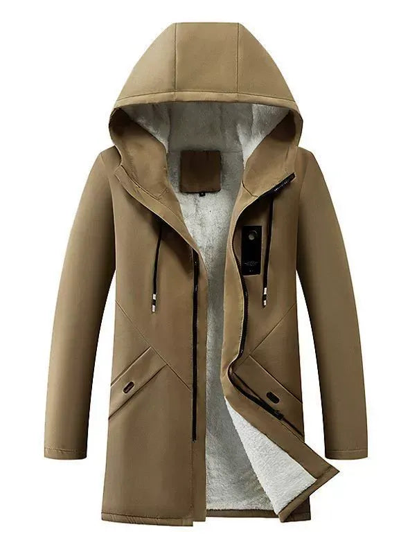 Men’s Navy Blue Hooded Winter Jacket 🧥