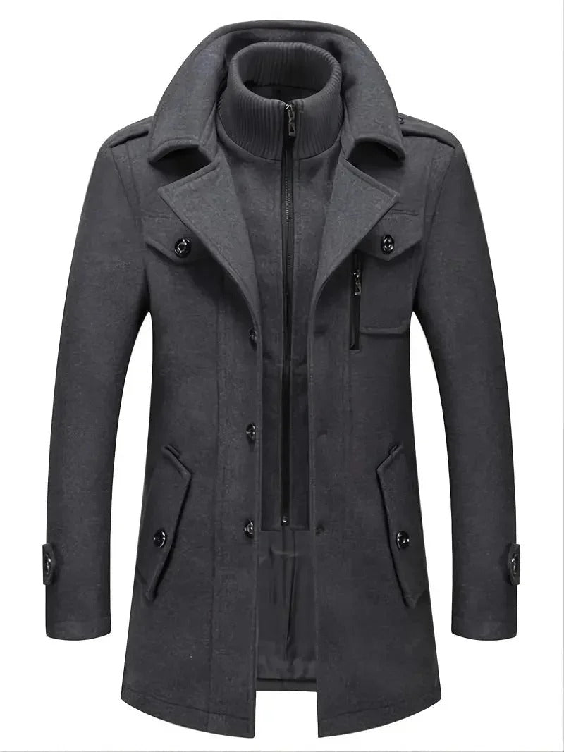 Men’s Black Long Winter Coat 🧥