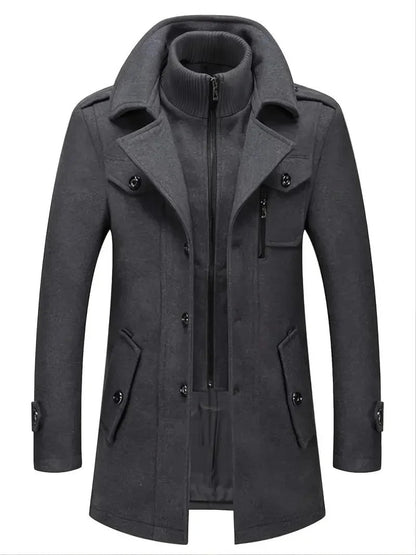 Men’s Black Long Winter Coat 🧥