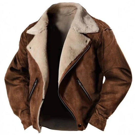 🧥 Premium Men's Shearling Biker Jacket