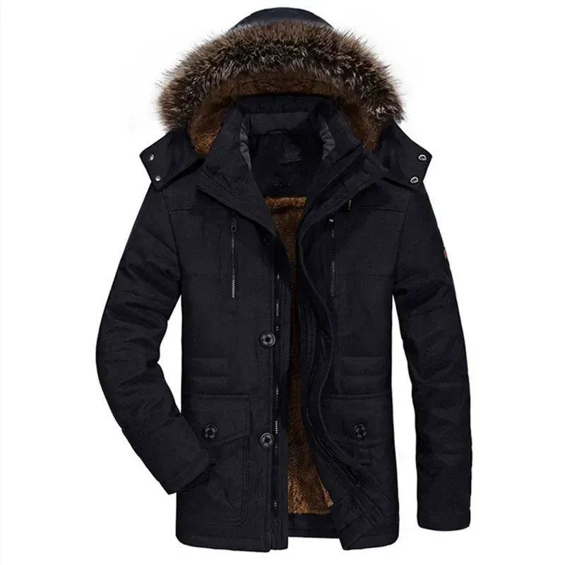 🧥 Premium Men's Fur Hood Winter Parka