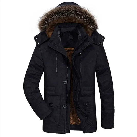 🧥 Premium Men's Fur Hood Winter Parka