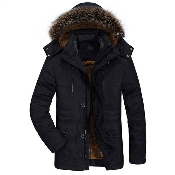 🧥 Premium Men's Fur Hood Winter Parka
