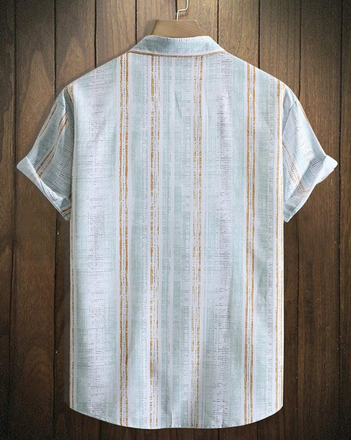 Weartox Men's Premium Vertical Stripe Casual Half Sleeve Shirt