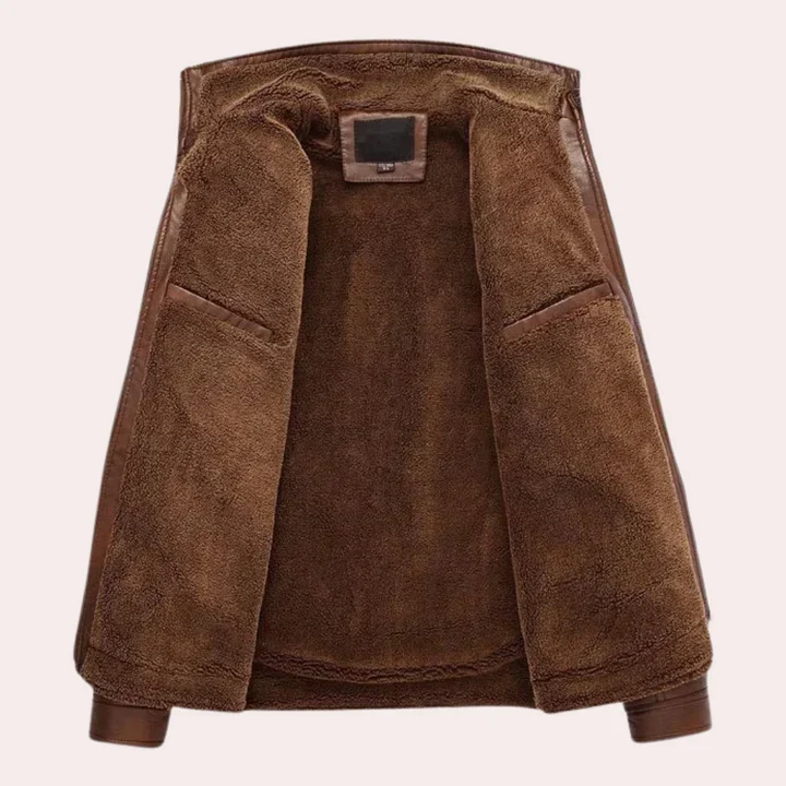 🧥 Premium Men's Brown Leather Jacket