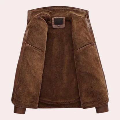 🧥 Premium Men's Brown Leather Jacket