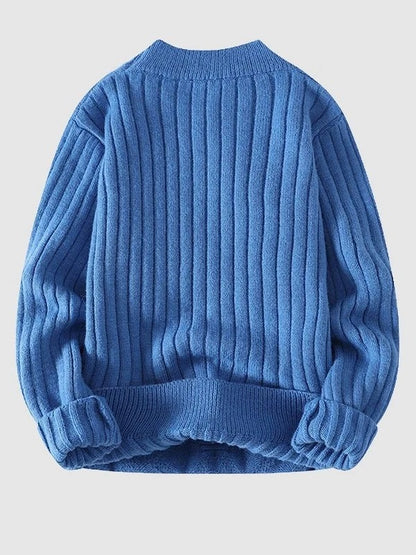 Men's Blue Cable Knit Sweater – Classic Winter Pullover