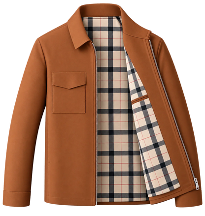 🧥 Premium Men's Brown Leather Jacket