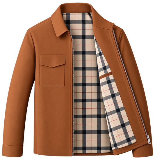 🧥 Premium Men's Brown Leather Jacket