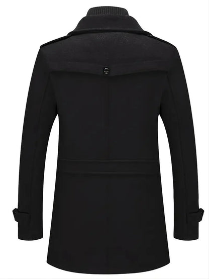 Men’s Black Long Winter Coat 🧥