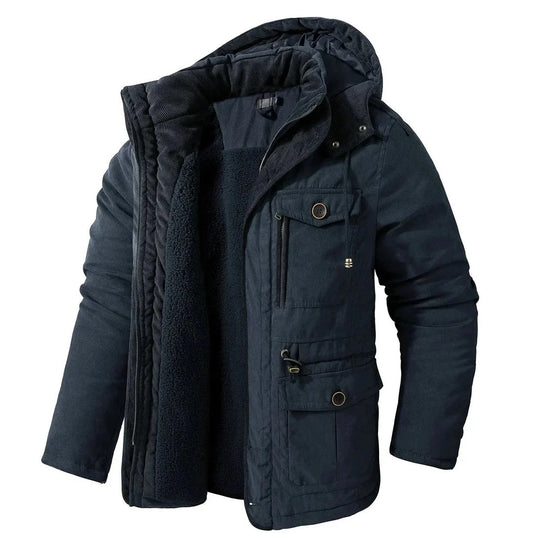 🧥 Premium Men's Hooded Winter Utility Jacket