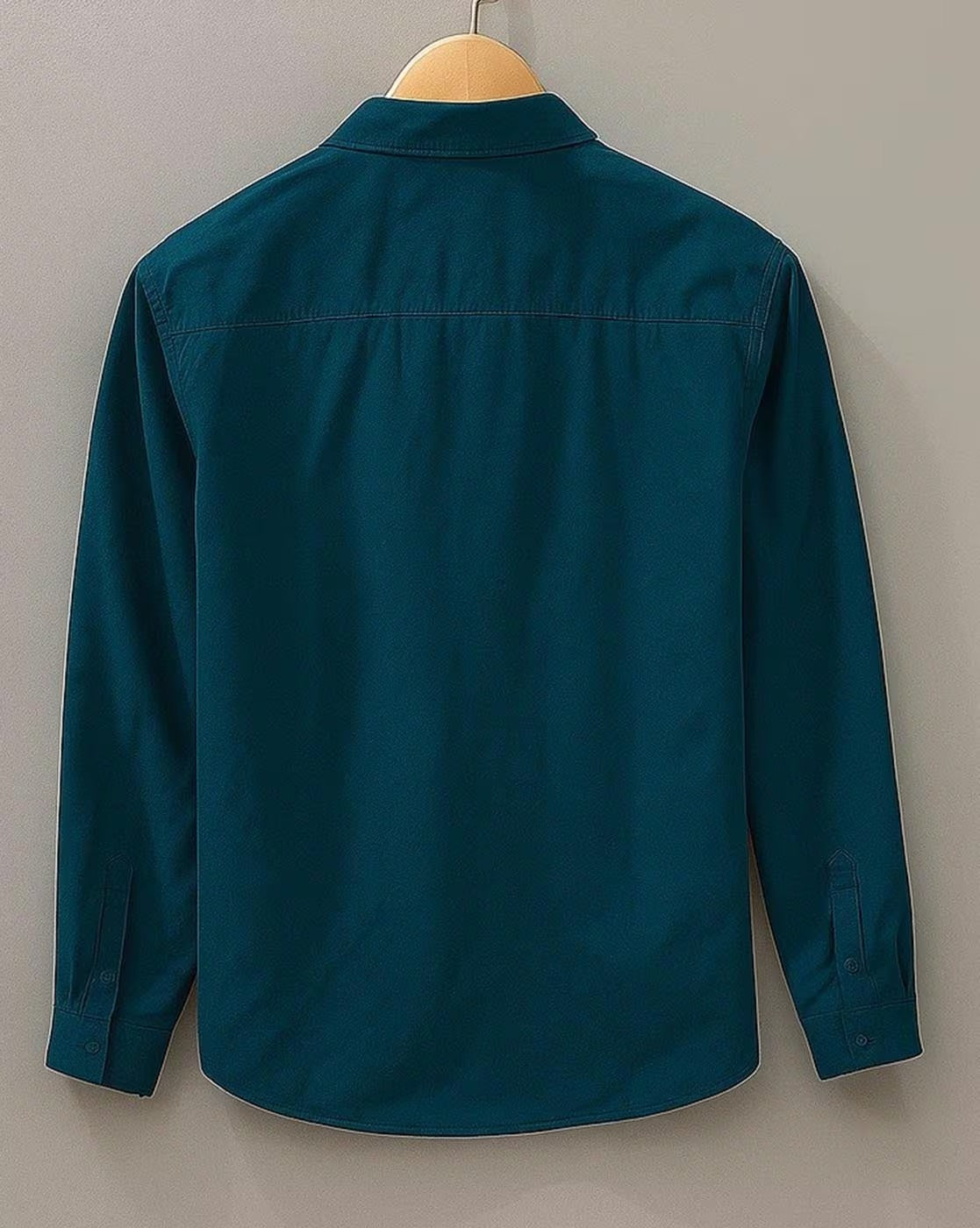 Weartox Men's Premium Teal Blue Casual Full Sleeve Cotton Shirt