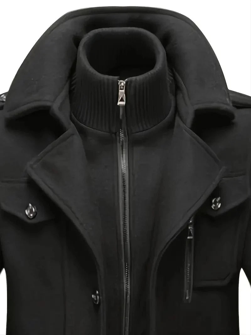 Men’s Black Long Winter Coat 🧥