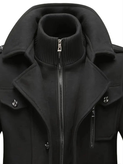 Men’s Black Long Winter Coat 🧥