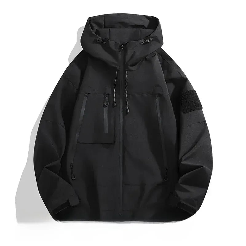 Men’s White Hooded Windproof Winter Jacket
