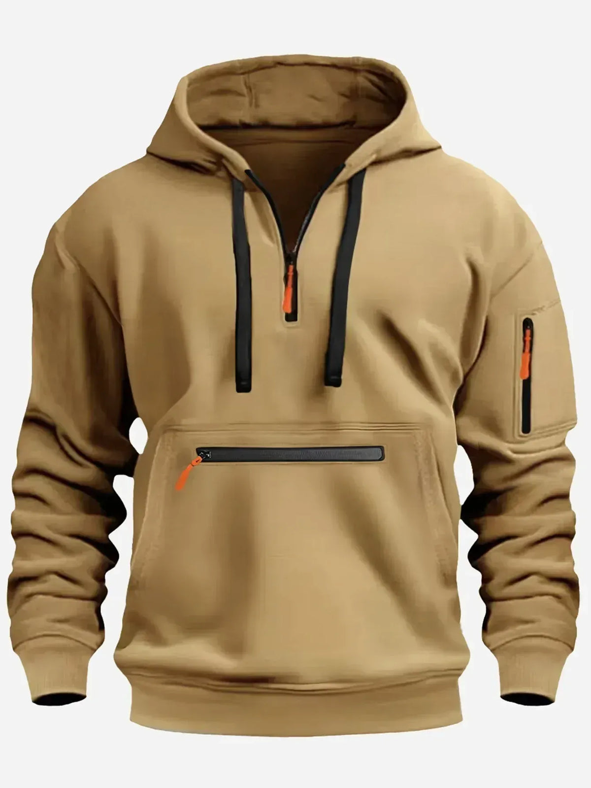 Cloxis Men's Fleece Pullover Hoodie – Grey Outdoor Winter Sweatshirt