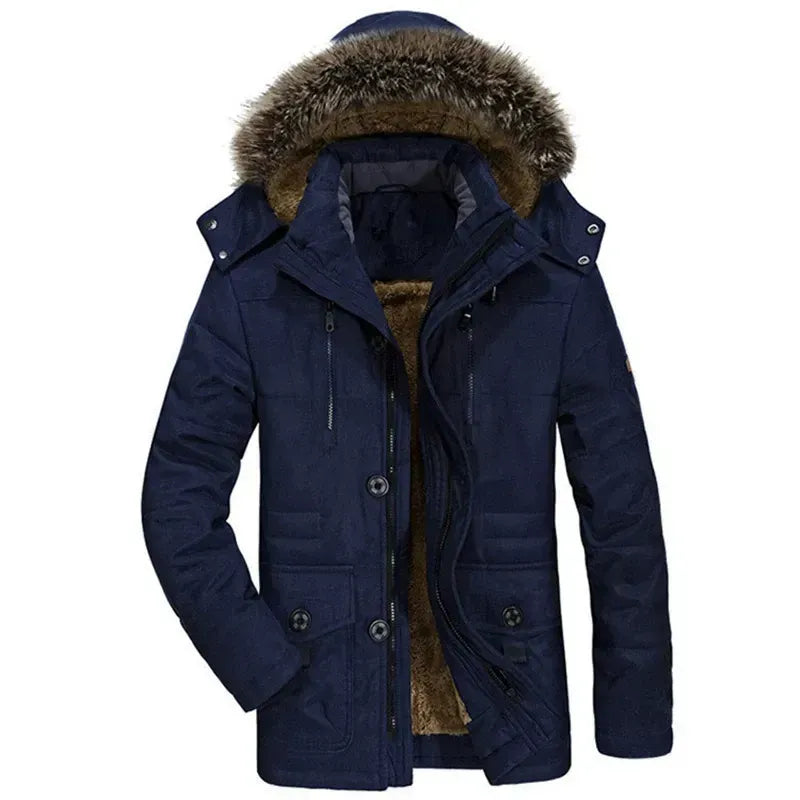 🧥 Premium Men's Fur Hood Winter Parka