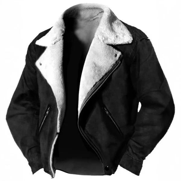🧥 Premium Men's Shearling Biker Jacket