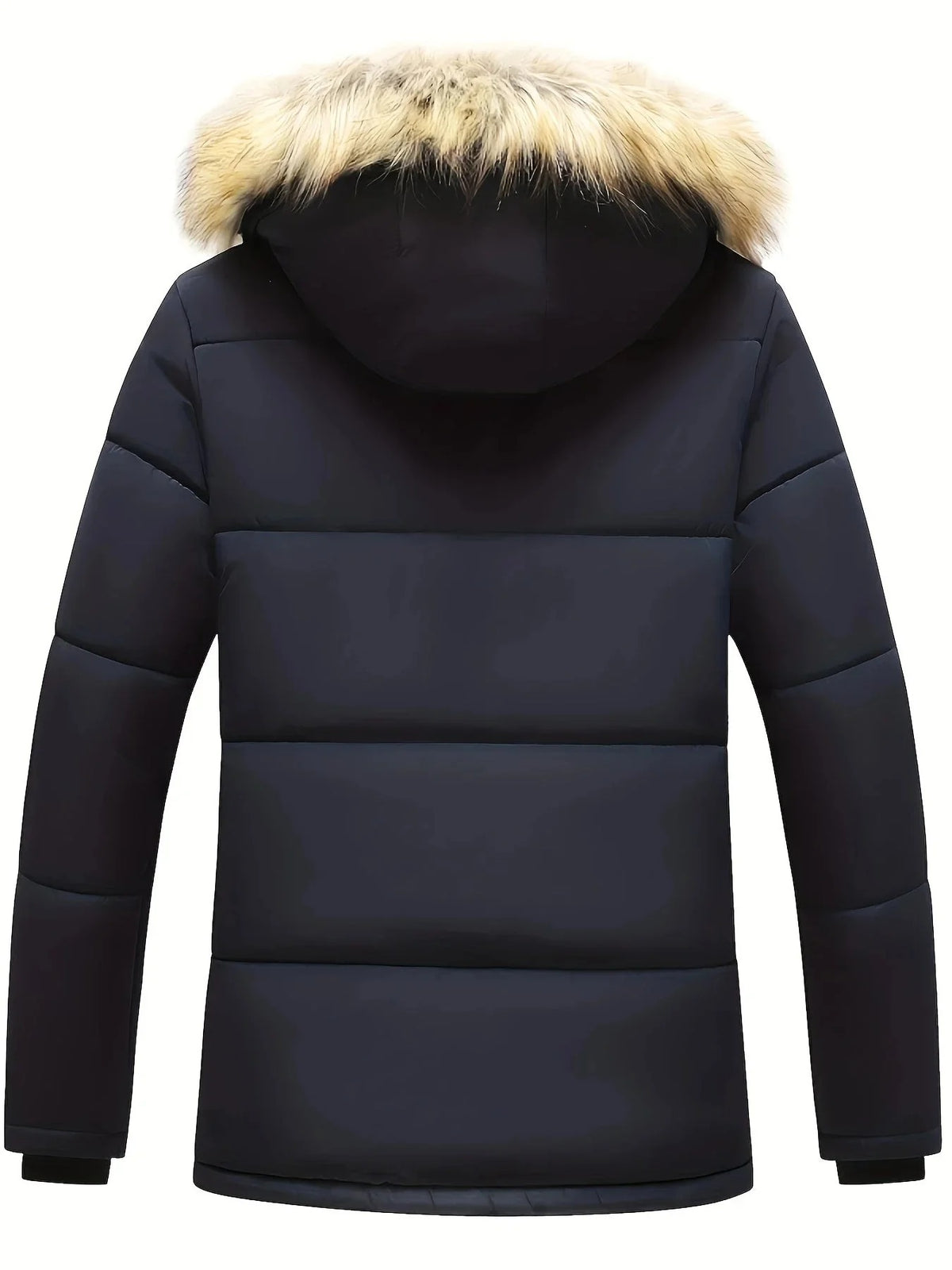 🧥 Premium Men's Fleece-Lined Fur Hood Winter Jacket