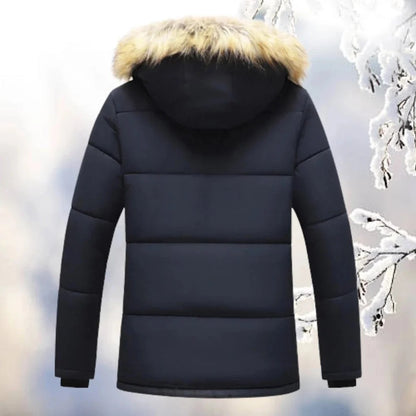 🧥 Premium Men's Fleece-Lined Hooded Winter Jacket