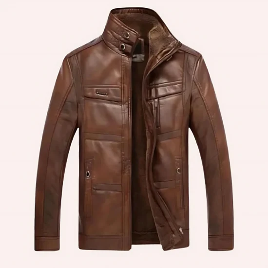 🧥 Premium Men's Brown Leather Jacket