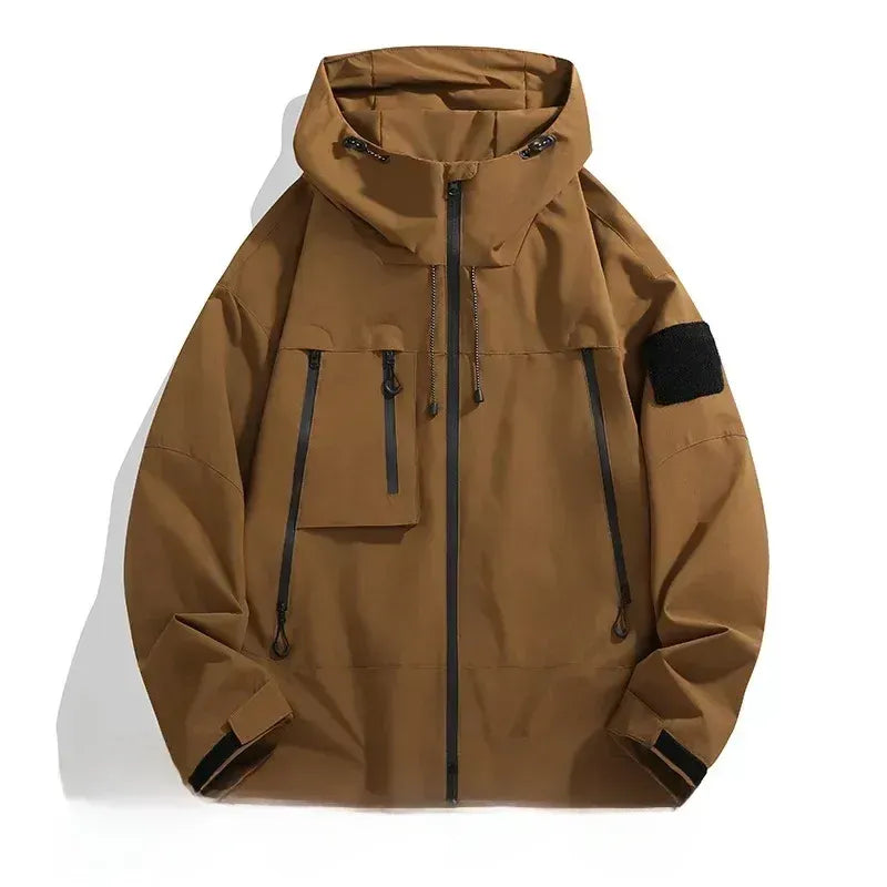 Men’s White Hooded Windproof Winter Jacket