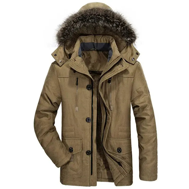 🧥 Premium Men's Fur Hood Winter Parka