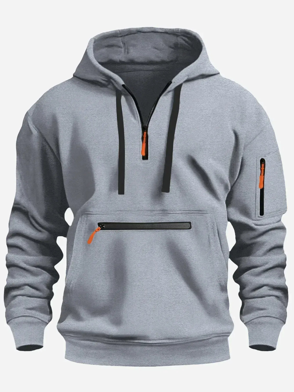 Cloxis Men's Fleece Pullover Hoodie – Grey Outdoor Winter Sweatshirt