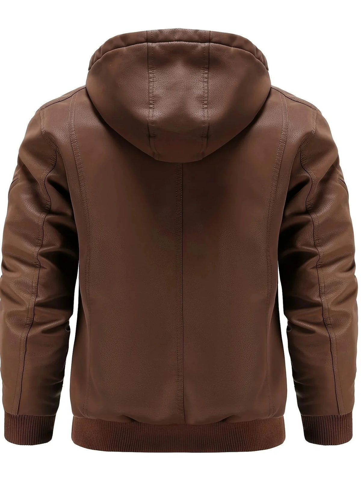 🧥 Premium Men's Hooded Leather Bomber Jacket