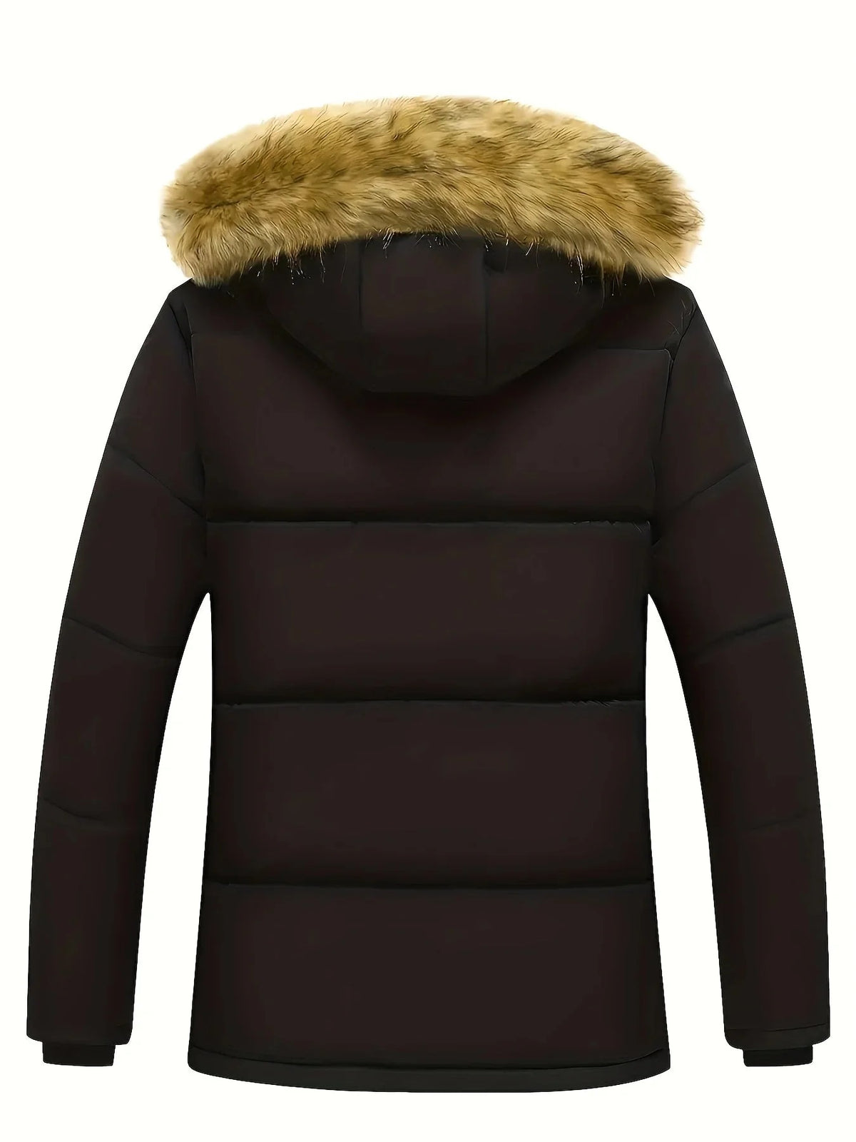 🧥 Premium Men's Fleece-Lined Fur Hood Winter Jacket