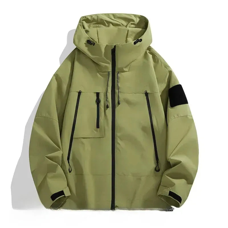 Men’s White Hooded Windproof Winter Jacket
