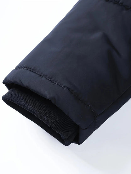 🧥 Premium Men's Fleece-Lined Fur Hood Winter Jacket