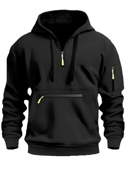 Cloxis Men's Fleece Pullover Hoodie – Grey Outdoor Winter Sweatshirt