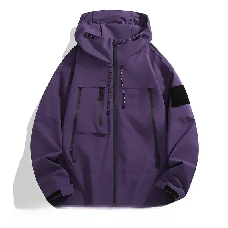 Men’s White Hooded Windproof Winter Jacket